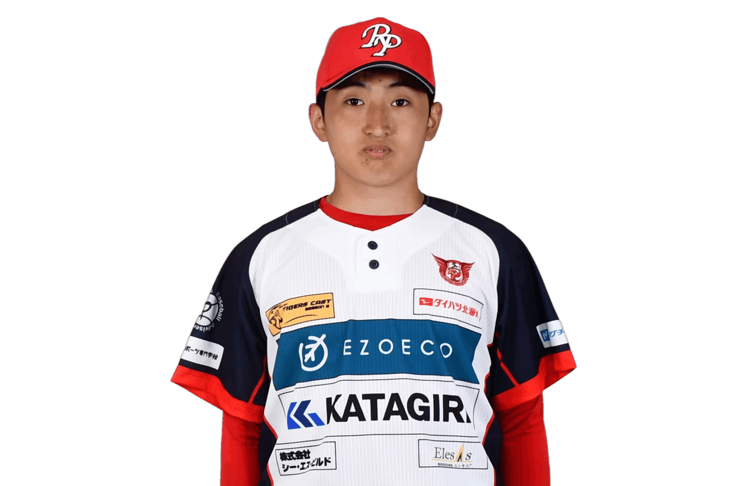 背番号38の宮川　響選手がユニフォーム姿で正面を向いている